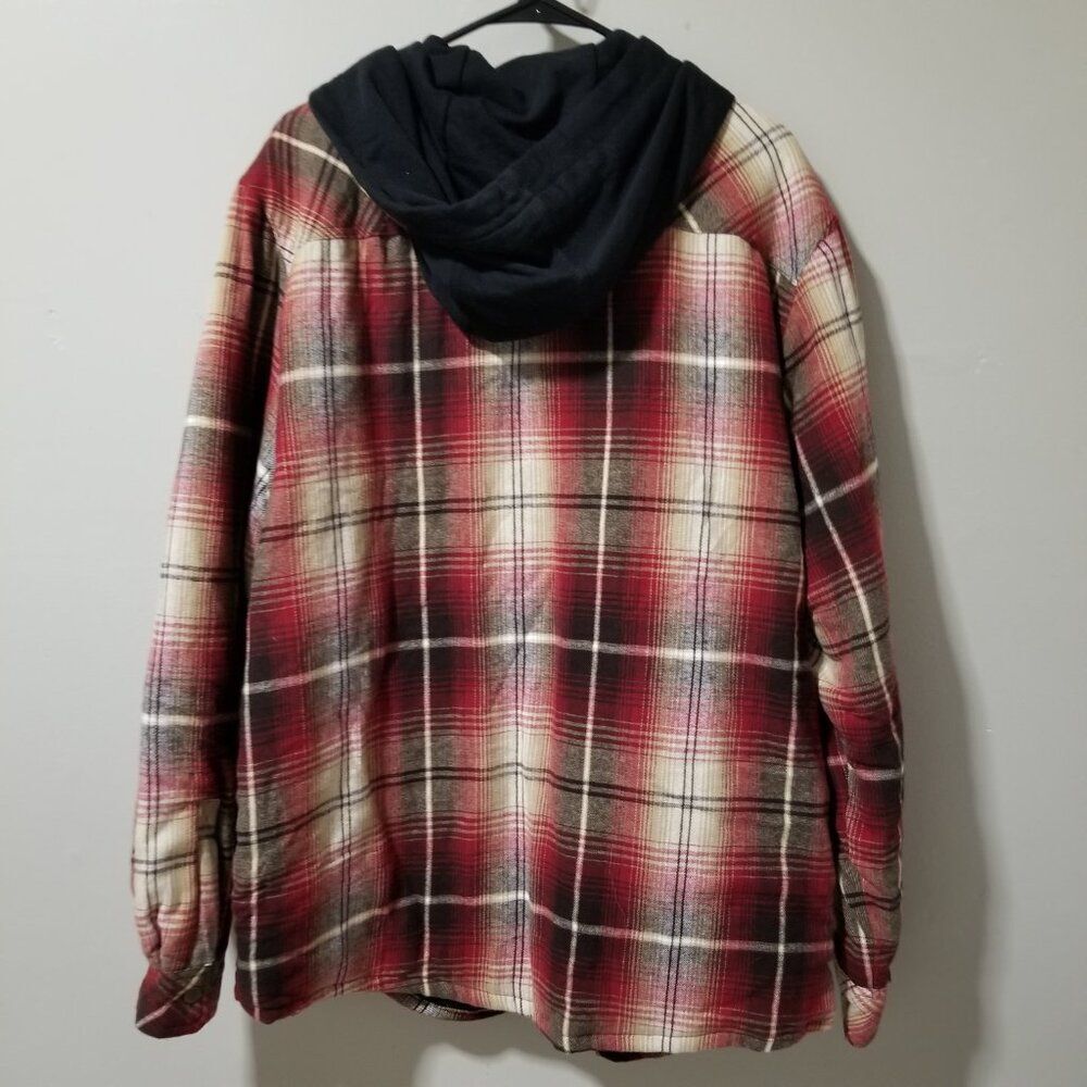 Legendary Outfitters Plaid Flannel Hooded Jacket Snap Front Men's XL - Picture 6 of 8